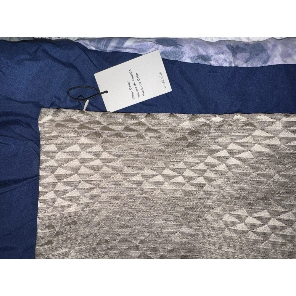 West Elm Pillow Cover Geo Brocade 20x20 Taupe sample